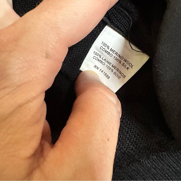 Ramy Brook Tascha Black Cold Shoulder Wool Sweater with Side Zipper Size Small - Picture 7 of 9